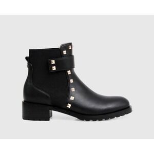 NWT Belle And Bloom City Lights Leather Ankle Boot - Black - Size 10